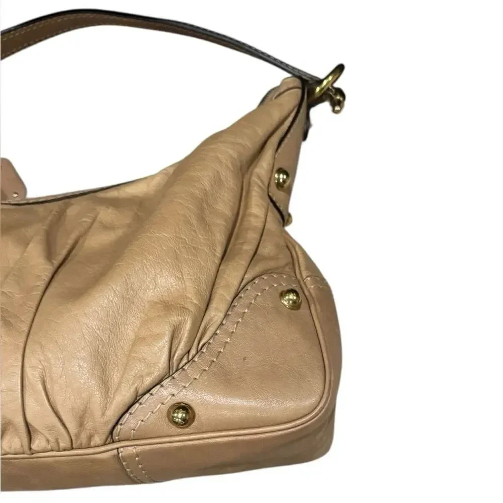 GUCCI Light Brown Jockey Hobo Shoulder Bag Auth